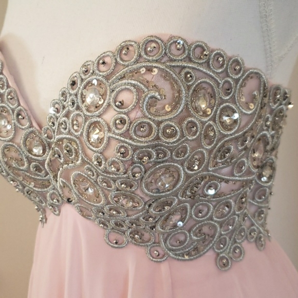 NWT Strapless Corset back pale pink Prom Dress S - Picture 5 of 15